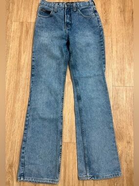 lei Mid-Blue High-Rise Wide-Leg Flare Jeans